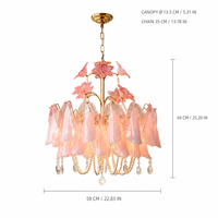 Lustre de style Murano artisanal pour salon/chambre