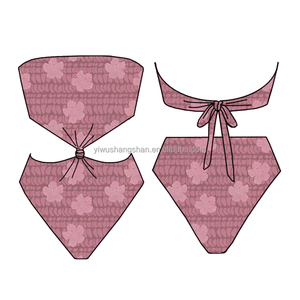 Moda Praia Personalizada OEM com Estampa Havaiana para Mulheres, Maiôs de Banho, Biquínis Reversíveis com Decote em V - Product Image 6