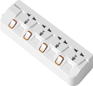 Regleta de Enchufes Segura Serie BETA, 10A, 4 Tomas, Núcleo de Cobre, Protección LED Contra Sobrecarga, Enchufe de Extensión para Hogar y Oficina - Product Image 1
