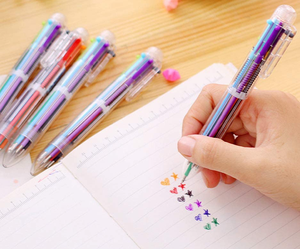 Promotion exceptionnelle : Stylo rétractable en plastique multicolore 6 en 1, le moins cher, avec impression de logo personnalisé, pour enfants, fabriqué par des fabricants. - Product Image 3