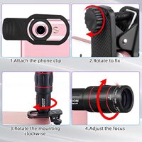 Lentes para Teléfono Inteligente con Enfoque Manual 36X, Teleobjetivo HD con Zoom, Clip para Trípode, Compatible con iPhone y Android