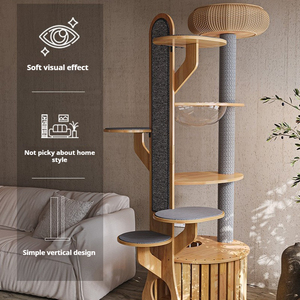 Phong Cách Đơn Giản Top Mèo Tổ Leo Khung Thân Thiện Với Môi Gỗ Mèo Cây Cho Gia Đình Cho Bất kỳ Phong Cách Trang Trí - Product Image 3