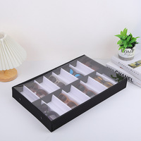 Présentoir pliable Teenyoun en gros à 16 compartiments pour lunettes et bijoux, boîte de rangement, plateau, vitrine cadeau, présentoir pour lunettes de soleil