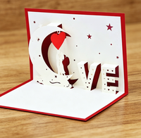 Tarjeta de Amor Romántica 3D de Alta Gama con Sobre Floral Rojo, Papel Artístico, Tamaño Personalizado para el Día de San Valentín, Aniversarios, Cumpleaños