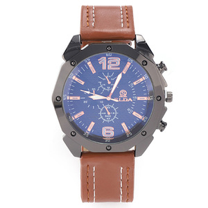 Montres à bracelet en cuir vintage de qualité supérieure pour hommes, mode simple, quartz, montre-bracelet pour hommes, <span class=keywords><strong>grand</strong></span> cadran, montre Reloj Hombre - Product Image 5