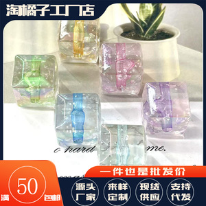 Acrylic Square <b>Beads</b> Mixed Colors 10Pcs For Bracelet Making DIY Jewelry Accessories - Product Image 5