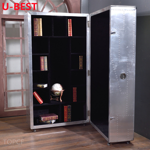 U-Best alluminio lucidato aviatore schedario in legno libreria di stoccaggio con cassetto del vino settethstartail scaffale mobili moderni - Product Image 3