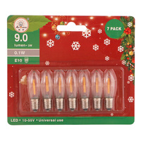 C6 bombilla de vela a rayas 12V 24V 34V 55V3WE10 bombilla de cadena de luz de Navidad E10 LED tipo puente bombilla Navidad vela puente Luz