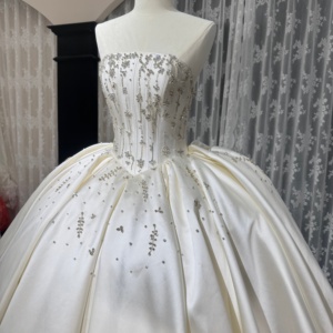 Wx230 Soft Satin Sleeveless Heavy Off Shoulder Romantic Gentle High-End <b>Wedding</b> Dress Jancember - Product Image 5