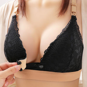 Soutien-gorge d'allaitement en dentelle à ouverture frontale pour la grossesse et l'allaitement post-partum – Confortable et élégant - Product Image 4