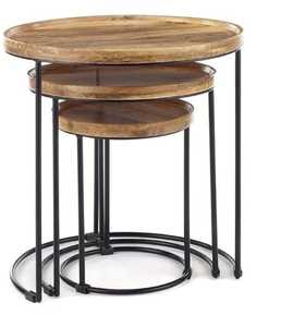 Table basse classique moderne en bois avec pieds en aluminium pour salle à manger, maison ou cuisine, meubles de salon - Product Image 1