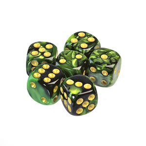 Lot en gros de dés de jeu polyédriques D6 en acrylique marbré à 6 faces avec points dorés pour jeux de société - Product Image 3