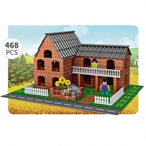 Miniature de <span class=keywords><strong>maison</strong></span> de maçon en plastique à assembler soi-même, modèle de simulation de <span class=keywords><strong>villa</strong></span>, jouet de construction pour enfants et nourrissons - Product Image 1