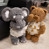 Jouets en peluche mignons, ours en peluche/éléphant/lapin en coton PP super doux, coussin anti-stress pour enfants, cadeaux