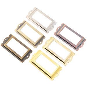 New Chinese Style <b>Metal</b> <b>Frame</b> Rectangle Cabinet Insert 85x42mm Bronze Iron Plated Horizontal Label Holder - Product Image 5