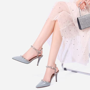 Fábrica al por mayor remache zapatos de tacón alto con tacón fino antideslizante cómodo puntiagudo suela plana <span class=keywords><strong>Liu</strong></span> Ding Mujer - Product Image 1