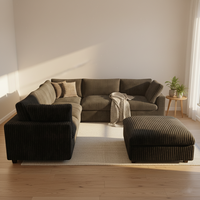 Canapé modulable en velours côtelé convertible en lit-canapé compressé en stock, confortable et moelleux, style italien, mobilier de salon