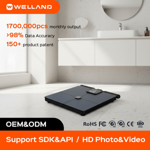 Balance intelligente électronique <span class=keywords><strong>de</strong></span> composition corporelle pour salle <span class=keywords><strong>de</strong></span> bain, alimentée par piles, Bluetooth, 8 électrodes, mesure intelligente <span class=keywords><strong>de</strong></span> la graisse corporelle et du poids - Product Image 1