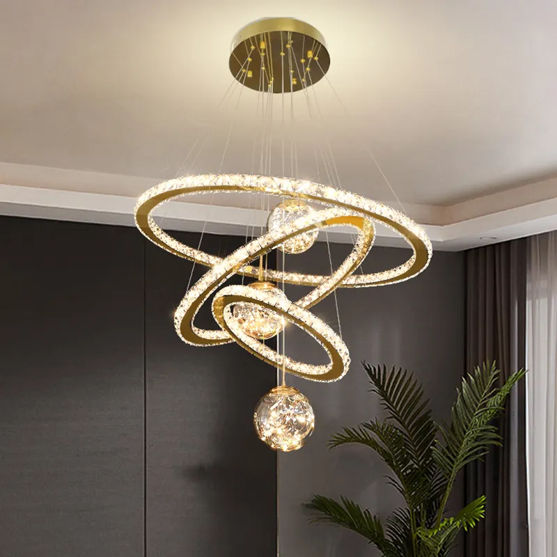 Lampadario in Cina fornitore di vendita calda lampadario rotondo in stile di lusso di alta qualità K9 cristallo chiaro lampadario per soggiorno a casa