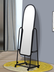 Miroir moderne debout de cadre de plancher de vente chaude avec le miroir debout de plancher de ménage de roue, miroir debout bon marché - Product Image 4