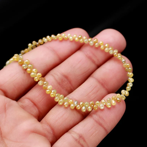 Diamante amarillo Briolette facetado lágrima cuentas hebras piedra hecha a mano para joyería hacer regalo para ella joyería personalizada - Product Image 2