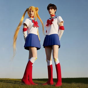 Costume de cosplay Sailor Moon pour femmes et hommes, style printemps 2026, tenue de personnage d'anime pour jeux de rôle - Product Image 1