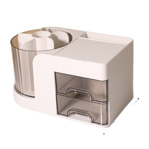 Desktop Cosmetic Storage <b>Box</b> With Drawer 23cm X 13cm <b>Makeup</b> Organizer For Brush Lipstick Eyeshadow Pen Holder - Product Image 2