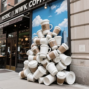 Décoration extérieure de <span class=keywords><strong>café</strong></span> personnalisé 304/316SS Statue de peinture en aérosol Géant en acier inoxydable Plus Tasse à <span class=keywords><strong>café</strong></span> Heap up Overlay Sculpture - Product Image 4