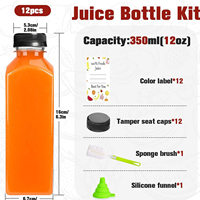 Bouteille carrée en plastique PET transparente de qualité alimentaire de 500 ml pour jus et boissons, avec bouchon inviolable – Meilleure vente