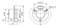 25MF-3E Rückwärts flansch buchse E Wasserdichter Stecker GX25 2-8-poliger Rundflansch-Kabelst ecker Aviation