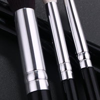 IPRESTA – Ensemble de 12 pinceaux à sourcils et yeux professionnels en bois, poils naturels noirs et argentés, ultra-fins et pointus, pour maquillage et rasage
