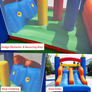 Casa de Juegos Inflable Resistente para Niños, con Toboganes Dobles, Túneles para Gatear, Escalada, Obstáculos y Zona de Saltos - Product Image 6