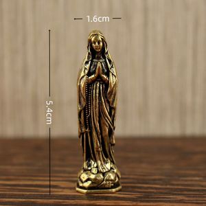 Figura Religiosa de Latón Electrochapado - Virgen María de Estilo Vintage con Impresión UV y Diseño 3D para Arte Decorativo y Regalos Coleccionables - Product Image 4