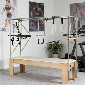 <span class=keywords><strong>Lit</strong></span> de Pilates Cadillac Reformer en Bois d'Érable Premium, Qualité Commerciale, Équipement d'Entraînement Réglable pour le Renforcement Musculaire, Idéal pour la Maison et le Studio - Product Image 2