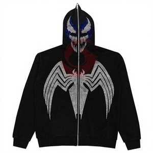 Sudadera con Capucha Personalizada OEM ODM con Pedrería, Sudadera con Capucha de Algodón Premium para Marcas de Ropa Urbana, Precio al por Mayor - Product Image 1