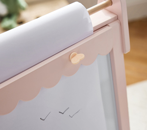 Lavagna da <span class=keywords><strong>Disegno</strong></span> per Bambini a Doppia Faccia in Legno, Lavagna a Gesso e Lavagna Magnetica con Rotolo di Carta e Vassoio, Giocattolo per Disegnare - Product Image 5