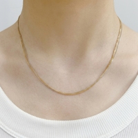 Collier chaîne maille forçat multicouche 3 tons en or massif 18 carats AU750, or jaune, blanc et rose entrelacé, délicat pour femme