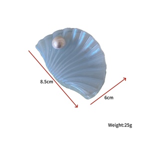 Pince à cheveux en plastique nacrée de 8,5 cm, demi-attache, accessoires de mode pour femmes - Product Image 3