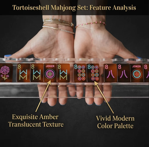 Nuovo Arrivo Set Mahjong Americano di Lusso a Un Livello Effetto Tartaruga 160 Pezzi Tessere in Acrilico Intagliato per Quattro Giocatori Gioco d'Azzardo da Casinò - Product Image 4