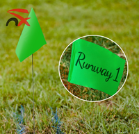 Drapeau de marquage 4*5 pouces, petit drapeau de jardin personnalisé, logo sur mesure, PVC, vert, drapeau de sécurité pour pelouse