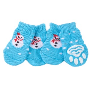 Calcetines para mascotas, suelas antideslizantes, no se caen, zapatos y calcetines para perros, protectores para patas de perro, Teddy, Corgi, gato, calcetines de algodón puro, 4 piezas - Product Image 5