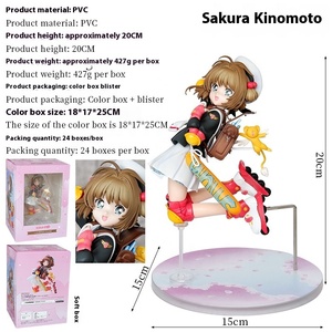 Kinomoto Sakura 20CM adorno de escritorio de moda Anime Girl Modelo figura periférica Frozen hecho plástico venta al por mayor Dropshipping - Product Image 2