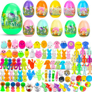 Boîtes à surprises en forme d'œuf <span class=keywords><strong>de</strong></span> Pâques en plastique avec <span class=keywords><strong>lapin</strong></span>, capsules ouvertes, œufs moelleux et colorés pour les tirages au sort <span class=keywords><strong>de</strong></span> fête - Product Image 1