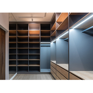 CBMmart Custom Luxury Design Los Angeles Villa Armario de madera contrachapada Luces LED Walk In Closet Armario - Product Image 1