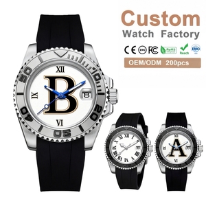 Reloj Mecánico de Cristal de Zafiro con Fecha Automática de 40 mm con Logotipo Personalizado OEM, Reloj Redondo Negro Resistente al Agua para Hombre con Correa de Silicona Analógica - Product Image 2