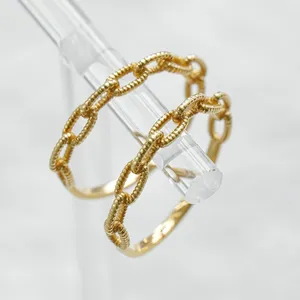 H & F Original anneau en or pur 14k serviette Vintage femme Couple Croissant italien luxe anneaux en or massif véritable réglage