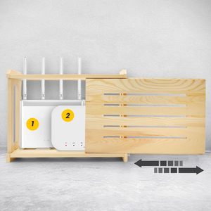 Armoire en bois cacher routeur support mural décoratif <span class=keywords><strong>pour</strong></span> WIFI <span class=keywords><strong>Internet</strong></span> routeur <span class=keywords><strong>étagère</strong></span> montage mural boîte de rangement gestion des câbles Hider Rack - Product Image 5