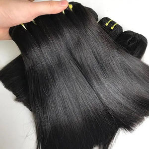 Extensions de cheveux humains vierges cambodgiens bruts non transformés 100% Machine à aligner les cuticules Double trame cheveux tissage os droit - Product Image 2