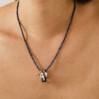Pendentifs en acier inoxydable, pierre naturelle, plaqué or, améthyste, quartz jaune, colliers, fabrication DIY pour femmes