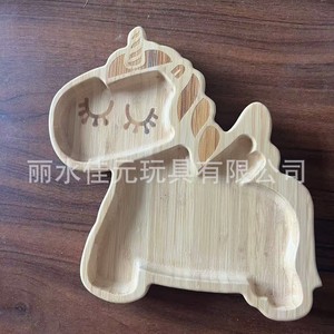 Plato de madera con forma de oveja irregular de bambú para niños, plato de comida para bebés para desayuno, fruta, pan y repostería. - Product Image 4